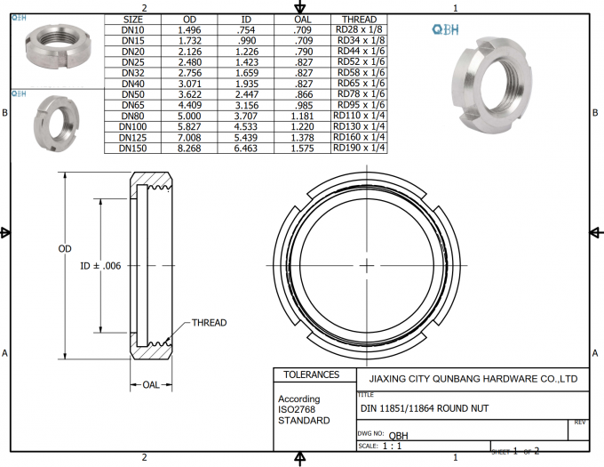 METRIC SS304 Stainless Steel Nut DIN10 DIN150 Proses Penempaan Dingin 0