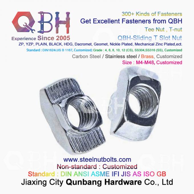 QBH 4040 Series Struktur Rangka Aluminium industri T Hammer Type T-Slot Nut Sliding T-Nuts 1
