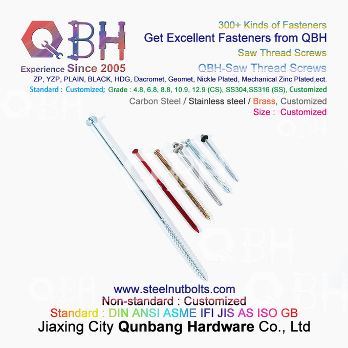 QBH ZP Plain HDG Black Carbon Stainless Steel Self Tapping Self Drilling Saw Thread Screws 2